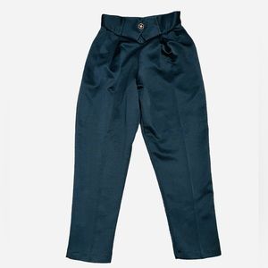 Vintage 80s Anna G High Waisted Belt Pleated Straight Leg Trousers Size 11-12